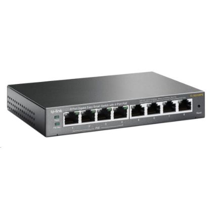 Obrázek TP- Link Easy Smart switch TL- SG108PE (8xGbE, 4xPoE+, 64 W, fanless)