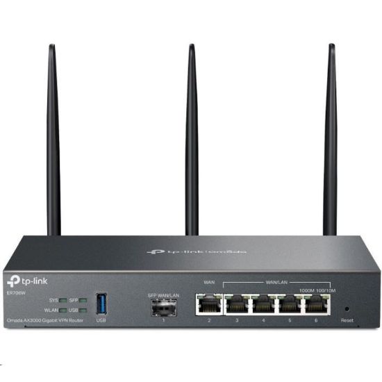 Obrázek TP- Link ER706 W OMADA VPN router (1xSFP WAN/ LAN, 1xGbEWAN, 4xGbELAN/ WAN, 1xUSB3.0)