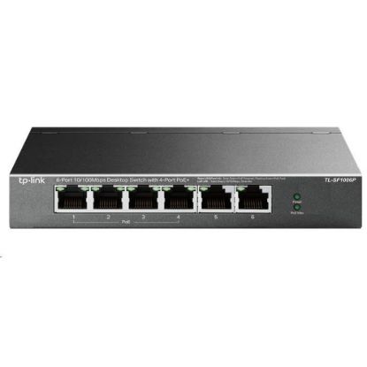 Obrázek TP- Link switch TL- SF1006P (6 x 100Mb/ s, 4xPoE+, 67 W, fanless)