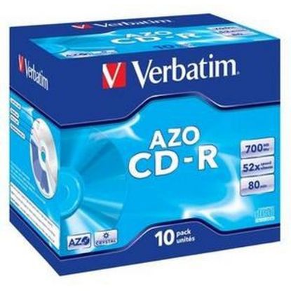 Obrázek VERBATIM CD- R(10- Pack)Jewel/ Crystal/ DLP/ 52x/ 700MB