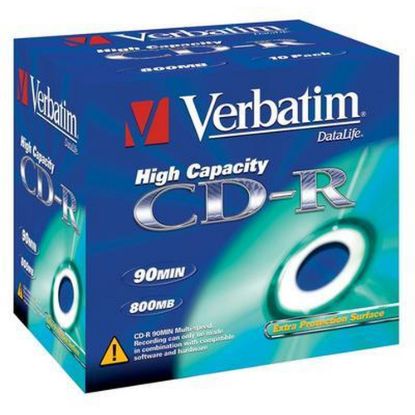 Obrázek VERBATIM CD- R(10- Pack)Jewel/ EP/ DL/ 40x/ 90min/ 800MB