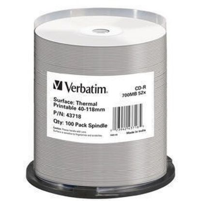Obrázek VERBATIM CD- R(100- Pack)Spindle/ AZO/ 52x/ 700MB/ Thermal Printable No ID Brand