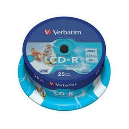 Obrázek VERBATIM CD- R(25- Pack)Spindle/ Printable/ 52x/ 700MB/ DLP