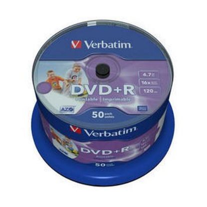 Obrázek VERBATIM DVD+R(50- Pack)Spindle/ Printable/ 16x/ 4.7 GB/ DLP