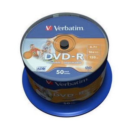 Obrázek VERBATIM DVD- R(50- Pack)Spindle/ Inkjet Printable Wide/ 16x/ 4.7 GB