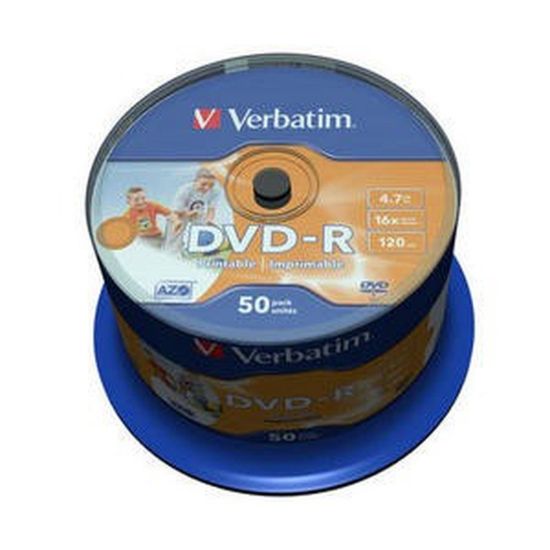 Obrázek VERBATIM DVD- R(50- Pack)Spindle/ Inkjet Printable Wide/ 16x/ 4.7 GB