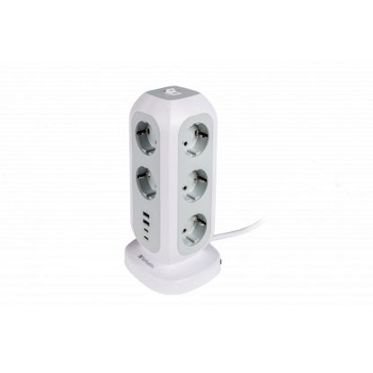Obrázek VERBATIM EU Power Tower EUPT- 01 Nabíjecí stanice , 11x 230V, 2x USB- C, 2x USB- A