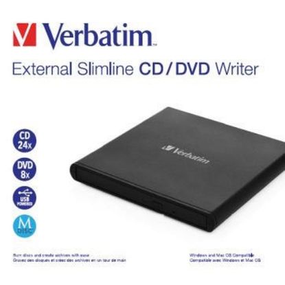 Obrázek VERBATIM externí mechanika Slimline CD/ DVD Writer USB - without NERO