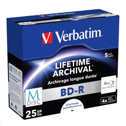 Obrázek VERBATIM MDisc BD- R(5- pack)Jewel/ 4x/ 25 GB