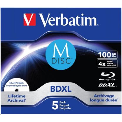 Obrázek VERBATIM MDisc BDXL (5- pack)Jewel/ 4x/ 100 GB