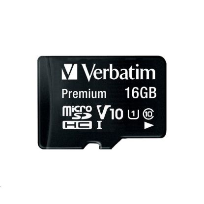 Obrázek VERBATIM MicroSDHC karta 16 GB Premium, U1 + SD adaptér