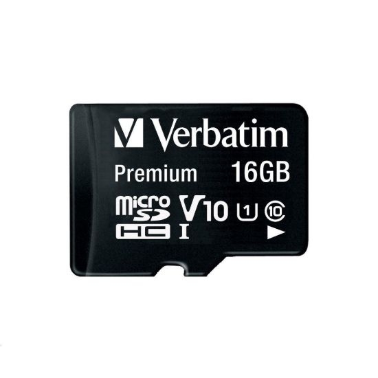 Obrázek VERBATIM MicroSDHC karta 16 GB Premium, U1 + SD adaptér