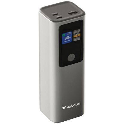 Obrázek VERBATIM Powerbanka Charge 'n' Go, 27000 mAh, 2x USB- C 140 W, 1x USB- A 18 W, Šedá
