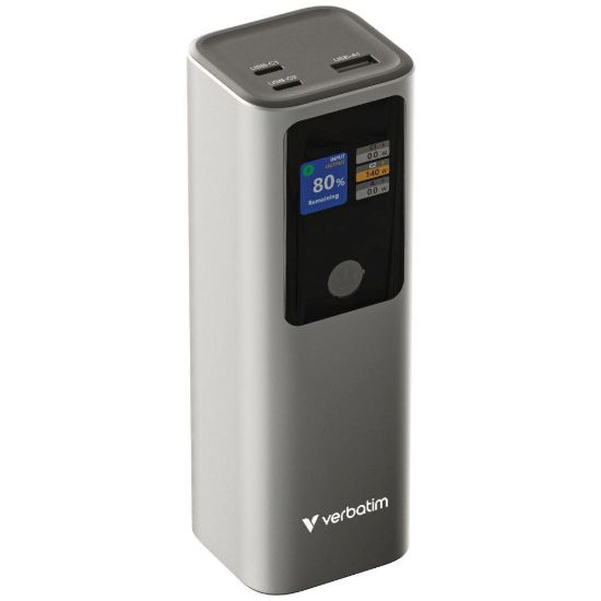 Obrázek VERBATIM Powerbanka Charge 'n' Go, 27000 mAh, 2x USB- C 140 W, 1x USB- A 18 W, Šedá