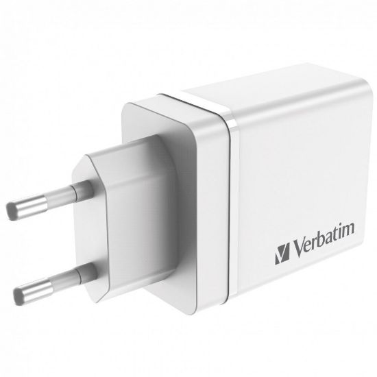 Obrázek VERBATIM Univerzální adaptér nabíječka CHR- 30EU2, 30 W, 1x USB- C, 3x USB bílá