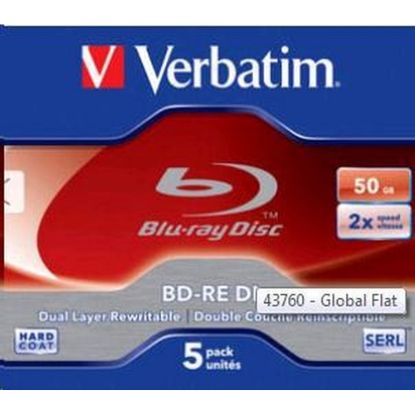 Obrázek VERBATIM BD- RE DL (5- pack)Blu- Ray/ Jewel/ 2x/ 50 GB