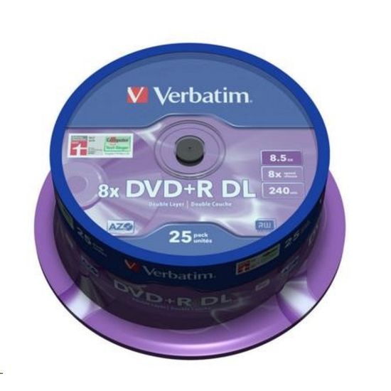 Obrázek VERBATIM DVD+R(25- pack) Double layer/ 8x/ 8.5 GB/ spindle
