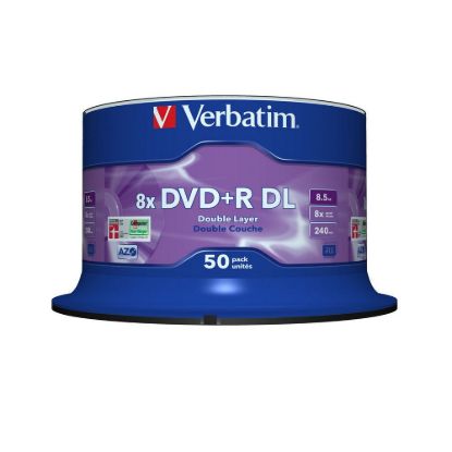 Obrázek VERBATIM DVD+R(50- pack)/ Double Layer/ Spindle/ 8X 8.5 GB Matt Silver