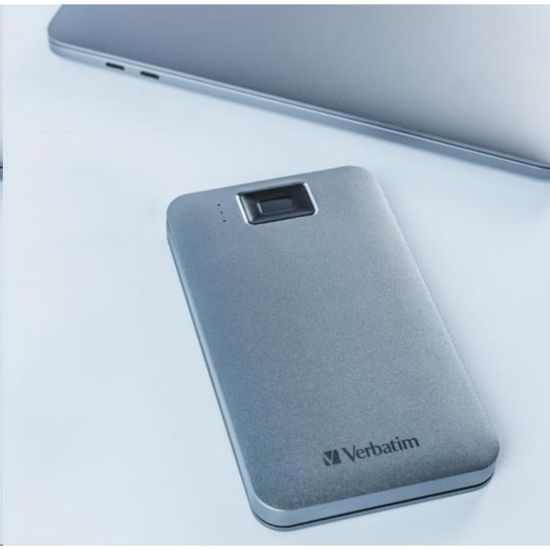 Obrázek VERBATIM externí HDD 1 TB, Executive Fingerprint Secure, USB 3.2 Gen 1 / USB- C, šedá