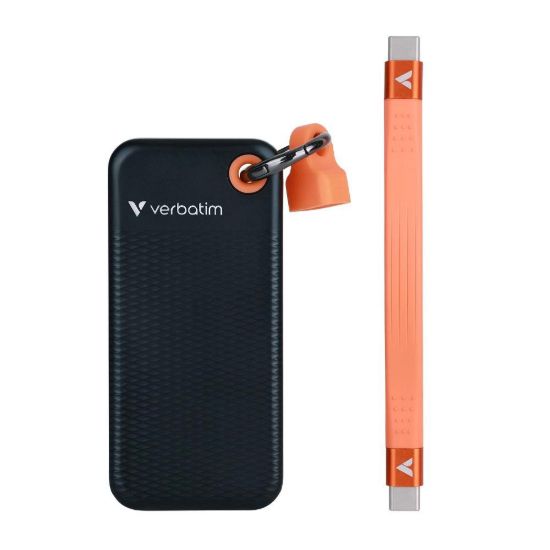 Obrázek VERBATIM Externí SSD Pocket SSD 2 TB, USB- C 3.1, černá/ oranžová