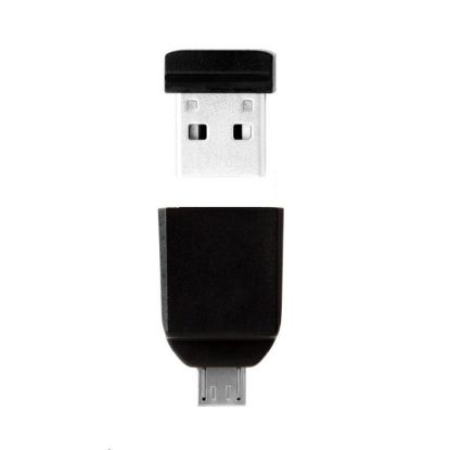 Obrázek VERBATIM Flash Disk 16 GB Store 'n' Stay NANO + micro USB OTG adaptér, USB 2.0, černá