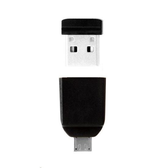 Obrázek VERBATIM Flash Disk 32 GB Store 'n' Stay Nano + micro USB OTG adaptér, USB 2.0, černá