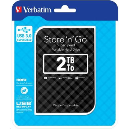Obrázek VERBATIM HDD 2.5" 2 TB Store 'n' Go Portable Hard Drive USB 3.0, Black GEN II