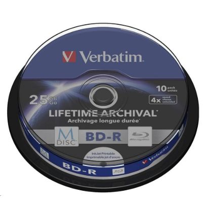 Obrázek VERBATIM MDisc BD- R(10- pack)Spindle/ 4x/ 25 GB