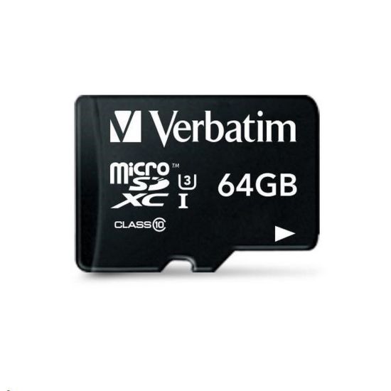 Obrázek VERBATIM MicroSDXC karta 64 GB Pro, U3 + adaptér