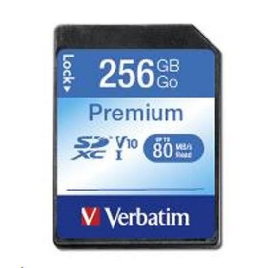 Obrázek VERBATIM SDXC karta 256 GB Class 10, UHS- 1 (R: 80/ W: 10 MB/ s)