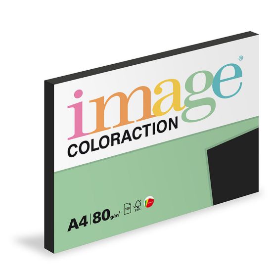 Obrázek Antalis Papír Image Coloraction Black - sytá černá - papír pro výtvarné potřeby A4 (80g/ 100ks)