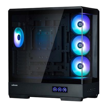 Obrázek ZALMAN case P50 DS, Mid Tower, ATX, 2xUSB 3.0, 1xUSB- C, 4x 120mm ARGB Fan, Boční display, černá