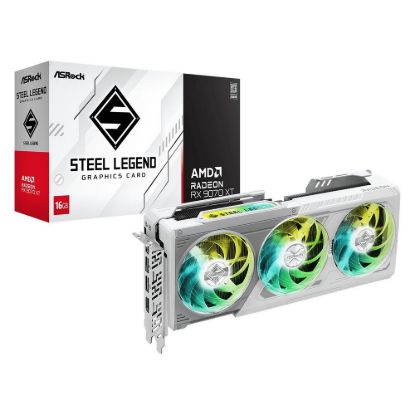 Obrázek VGA Asrock Radeon RX9070 XT Steel Legend 16G GDDR6 White