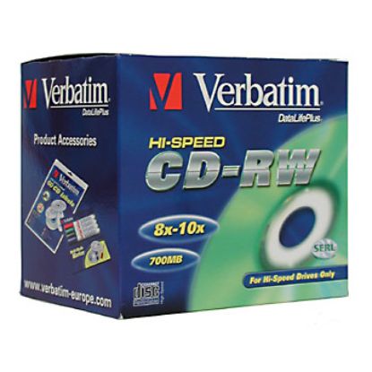 Obrázek VERBATIM CD- RW(10- Pack)Jewel/ High Speed/ 8x- 12x/ DLP/ 700MB