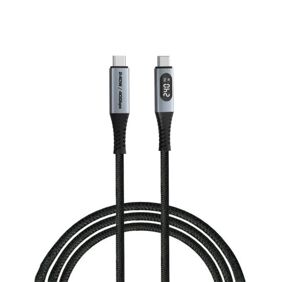 Obrázek VERBATIM Kabel USB4 Sync & Charge, 240 W, s displejem, 120cm
