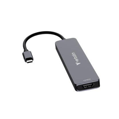 Obrázek VERBATIM Dokovací stanice USB- C, 7v1, HDMI, USB- C PD, USB- C, 2xUSB 3.0, SD a microSD, šedá