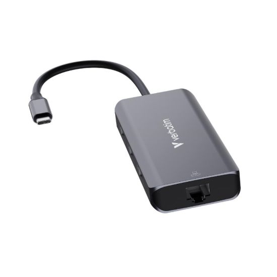 Obrázek VERBATIM Dokovací stanice USB- C, 6v1, RJ45, HDMI, USB- C PD, 3xUSB 3.0, šedá