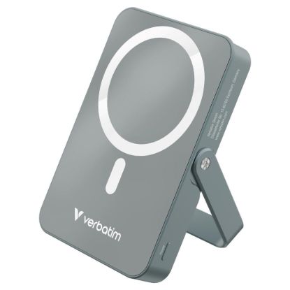 Obrázek VERBATIM Powerbanka Charge 'n' Go, Magnetická, 10000 mAh, USB- C, Stojánek, Šedá