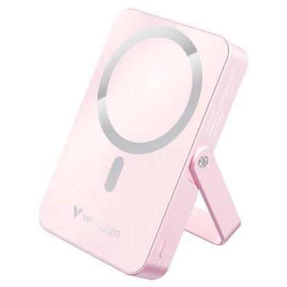 Obrázek VERBATIM Powerbanka Charge 'n' Go, Magnetická, 10000 mAh, USB- C, Stojánek, Růžová