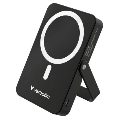 Obrázek VERBATIM Powerbanka Charge 'n' Go, Magnetická, 10000 mAh, USB- C, Stojánek, Černá
