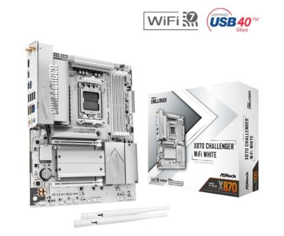 Obrázek ASRock MB Sc AM5 X870 Challenger WiFi WHITE, AMD X870, 4xDDR5, 1xHDMI, 2xUSB4, WiFi